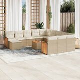 vidaXL 13-dijelni set vrtnih sofa s jastucima poliratan Bež | shoptok.hr