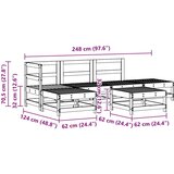  Set lounge namještaja za vrt 6 pcs Vosak Smeđa Masivna borovina - Vosak smeđa bor | shoptok.hr