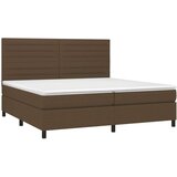  Krevet box spring s madracem LED tamnosmeđi 200x200 cm tkanina | shoptok.hr