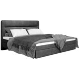 MID.YOU POSTELJA Z VZMETNICO 180 cm x 200 cm , les, tekstil, leseni material antracit | Shoptok.si