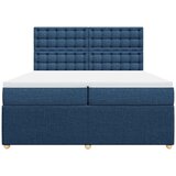  Krevet s oprugama i madracem plavi 200 x 200 cm od tkanine | shoptok.hr