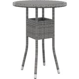 vidaXL Vrtna miza Ø60x75 cm kaljeno steklo in poli ratan siva Cene