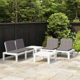 Maison Chic Seti vrtnega pohištva - Vrtna garnitura - Vrtni pohištvo set 4-delna z blazinami plastika bela, (21818783) | Shoptok.si