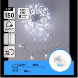 Aigostar LED spoljni božićni lanac 150xLED/8 funkcija 3xAA 15,3m IP44 hladno bela Cene