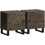 vidaXL Nočna omarica 2 kosa črna 40x33x46 cm trden mangov les | Shoptok.si