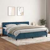  s oprugama i madracem tamnoplavi 200x200 cm baršunasti | shoptok.hr