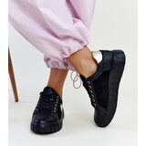 Gemre Black leather sneakers with chunky sole Viera | Shoptok.si