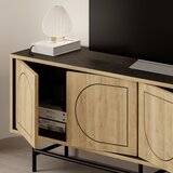 Marckeric Crna/u prirodnoj boji TV komoda u dekoru hrasta 149,5x56,5 cm Giana – | shoptok.hr