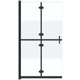  Sklopiva pregrada za tuš napola matirano ESG staklo 80 x 190 cm | shoptok.hr