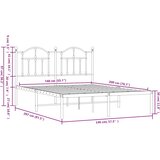  Metalni okvir za krevet s uzglavljem crni 140x200 cm | shoptok.hr