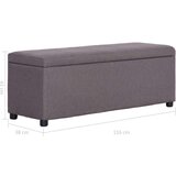  Klupa s pretincem za pohranu 116 cm bež poliesterska | shoptok.hr