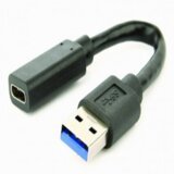 Gembird A-USB3-AMCF-01 USB 3.1 AM to Type-C female adapter cable, 10 cm, black adapter Cene