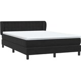 vidaXL Box spring postelja z vzmetnico črna 160x210 cm žamet | Shoptok.si