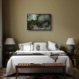  Slika - Green watercolour - abstraction inspired by the structure of marble 120x80 U crnom drvenom okviru | shoptok.hr