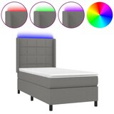  Krevet box spring s madracem LED tamnosivi 90x200 cm tkanina | shoptok.hr