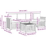  Set vanjskih sofa 5 kom. Prirodna i bež Čvrsto drvo akacije | shoptok.hr