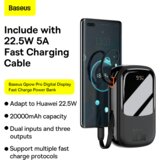 Baseus Power Bank 20000mAh Qpow Pro - USB + Type C - PD 22,5W s Type C kabelom (PPQD060301) crni | shoptok.hr
