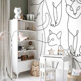  Foto tapeta - Cat lineart - minimalist sketches of black cats on white background 300x210 Standard | shoptok.hr