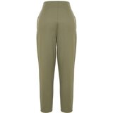 Trendyol Khaki Cotton Carrot Pattern Stripe Detailed Woven Trousers | Shoptok.si