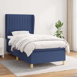  Box spring postelja z vzmetnico modra 100x200 cm blago Cene