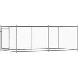  Kavez za pse s vratima sivi 4 x 2 x 1,5 m od pocinčanog čelika | shoptok.hr