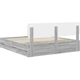  Krevetna konstrukcija s ladicama Sivi Sonoma 200 x 200 cm | shoptok.hr