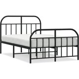 The Living Store Kovinski posteljni okvir z vzglavjem in vznožjem črn 120x190 cm - Posteljni Okvir, (21525170) | Shoptok.si