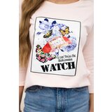 Kesi Blouse with graphics 3D Watch powder pink | shoptok.hr