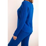 Kesi Włoski Women's sweater set with wide legs and long sleeves cobalt blue | shoptok.hr