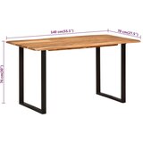  Jedilna miza 140x70x76 cm trden akacijev les, (20818110) | Shoptok.si