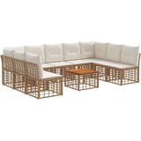  Zunanja garnitura za sedenje 10 pcs Naravna in krem bela, (5000269468) | Shoptok.si