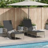 vidaXL Ležalnik na soncu Set 3 Svetlo siva in temno siva PE ratan, kovina, (22094537) | Shoptok.si