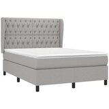  Krevet s oprugama i madracem svjetlosivi 140x190 cm od tkanine | shoptok.hr