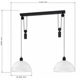 Brilagi LED luster na sajli RETRO GLASS 2xE27/40W/230V crna/bela | Eponuda.com