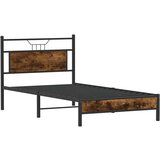  Posteljni okvir brez vzmetnice dimljen hrast 107x203cm inž. les, (21790830) | Shoptok.si