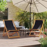 vidaXL Sklopive stolice za plažu od tkanine 2 kom crne | shoptok.hr