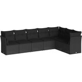  7-dijelni set vrtnih sofa od poliratana s jastucima crni | shoptok.hr