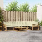  Set vanjskih sofa 6 pcs Bijela i krem | shoptok.hr
