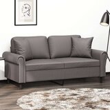  Dvosjed s ukrasnim jastucima sivi 140 cm od umjetne kože | shoptok.hr