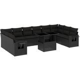 Maison Chic Seti vrtnega pohištva - Vrtna garnitura - Vrtni pohištvo set 11-delna z blazinami črn poli ratan, (21815029) | Shoptok.si