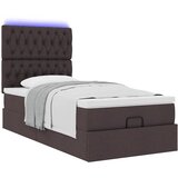  Otomanski krevet s madracem i LED tamnosmeđi 90x200 cm tkanine | shoptok.hr