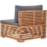  Srednja sofa sa sivim jastukom od masivne tikovine | shoptok.hr