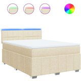 vidaXL Krevet s oprugama i madracem krem 140x200 cm od tkanine | shoptok.hr