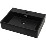 Maison Chic Umivalnik - Kopalna umivalnik - Lavabo z odprtino za pipo iz keramike črn 76x42,5x14,5 cm, (21684622) Cene