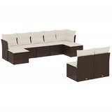  9-dijelni set vrtnih sofa s jastucima poliratan smeđi | shoptok.hr