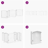 vidaXL Ograda za pse z vrati zložljiva 6 panelov bela 300cm topolovina | Shoptok.si