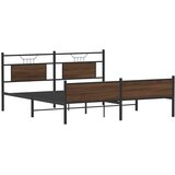  Metalni okvir kreveta bez madraca smeđa boja hrasta 160x200 cm | shoptok.hr