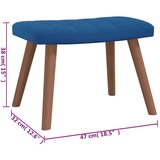  Stolica za opuštanje s osloncem za noge plava baršunasta | shoptok.hr