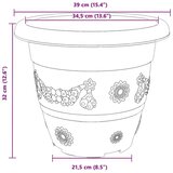  Okrogli cvetlični lonec 6 pcs Črna Ø 39 x 32 cm Plastika, (5000207356) | Shoptok.si