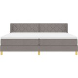  Boxspring - Krevet s oprugama s madracem Sivo-smeđa 200 x 200 cm tkanina | shoptok.hr